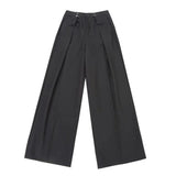 Ouzey Mens Y2k Basic Casual Pants 2024 New Genderless Fashion Individuality Loose Retro Solid Color Floor-Length Wide-Leg Pants Unisex