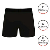 Ouzey Men Sports Boxers Underwear Underpants Sport Black M L XL Turn On Switch Printing Breathable Ventilate Fashion Fitness Casual