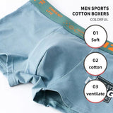 Ouzey Men Sports Boxers Underpants Underwear White L XL XXL Letters Wide Band Cotton Breathable Fashion Fitness