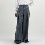 Ouzey Mens Y2k Basic Casual Pants 2024 New Genderless Fashion Individuality Loose Retro Solid Color Floor-Length Wide-Leg Pants Unisex