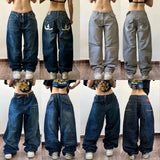 Ouzey Streetwear Fashion New Heavy Industry Multi-pocket Baggy Jeans Men And Women Y2K Harajuku Casual Gothic High Waist Wide Trousers