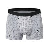 Ouzey 4 Pack European and American Size MEN'S FASHION Printed Underwear Sexy Young MEN'S Underwear Middle-aged Fat MEN'S Shorts