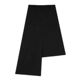 Ouzey Mens Japanese Double-Layer Irregular Splicing Culottes 2023 New Necessities Couple Lazy Style Retro Loose Wide-Leg Pants Unisex