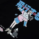 Ouzey 2024 Harajuku Cartoon Girl Cat Japanese Women's Tops T Shirt Streetwear Men T-Shirt Summer Short Sleeve Tshirt Tops Tees Unisex