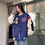 Ouzey 90s Streetwear American New Trendy Baseball Uniform Jacket Autumn And Winter 2024 Street Hip Hop Korean loose Joker Embroidered Student Jacket