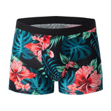 Ouzey 4-piece MEN'S Fashionable and Charming Flower Underwear Comfortable and Breathable Crotch Boxers Teenagers plus Size Underwear.