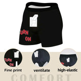 Ouzey Men Sports Boxers Underwear Underpants Sport Black M L XL Turn On Switch Printing Breathable Ventilate Fashion Fitness Casual