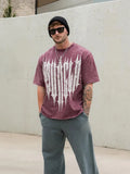 Ouzey Revenge Printed T-shirt For Men Casual Loose Short Sleeve Blouse 2024 Vintage Ventilation Gyms Men's Scratch Printing Tops