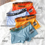 Ouzey Men Sports Boxers Underpants Underwear White L XL XXL Letters Wide Band Cotton Breathable Fashion Fitness