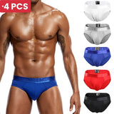 Ouzey 4 PCS Men Fashion Sexy Gay Classic Men's Briefs New Male Sleepwear Panties Low Waist Underpants Modal Underwears Briefs