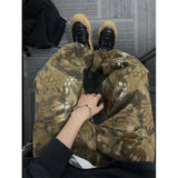 Ouzey Hip-hop retro snake print camouflage pants American women high street American loose casual couple pants y2k pants