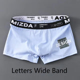 Ouzey Men Sports Boxers Underpants Underwear White L XL XXL Letters Wide Band Cotton Breathable Fashion Fitness