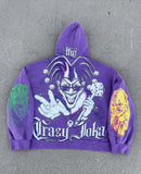 Ouzey 2024 New Fashion Purple Casual Clothing Men Cartoon Printed Oversized Hoodie Men Y2K Harajuku High Street Loose Pullover Women