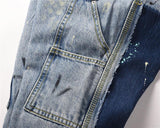 Ouzey Splashing Ink Flared Straight Jeans