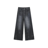 Ouzey Washed Gradient Straight-leg Wide-leg Jeans