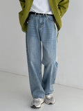 Ouzey Washed High-waisted Wide-leg Jeans