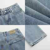 Ouzey Washed High-waisted Wide-leg Jeans