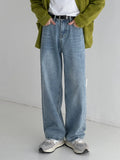 Ouzey Washed High-waisted Wide-leg Jeans