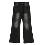 Ouzey Washed Slim-fit High-waisted Flared Jeans