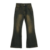 Ouzey Washed Slim-fit High-waisted Flared Jeans