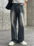 Ouzey Washed Wide-leg Straight-leg Jeans