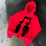 Ouzey dandys world Music Connects Us Oversized Retro Zipper Hoodie Men Y2K American New Trend Harajuku Hip Hop Goth Casual Joker Couple Street Wear