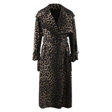 Ouzey Spring Extra Long Oversized Flowy Thin Soft Colorful Leopard Print Trench Coat for Women Luxury Designer Clothes