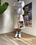 Ouzey Hip-hop Trend Brand Streetwear Five-quarter Pants Gothic Punk Anime Print Baggy Jeans Men Y2K Harajuku Fashion Casual Shorts