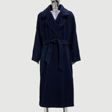 Ouzey Spring Winter Oversized Extra Long Warm Grey Wool Blends Coat Men Sashes Luxury Elegant Chic Woolen Overcoat 2025