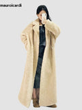 Ouzey Winter Long Soft Oversized Khaki Thick Warm Fluffy Fuzzy Faux Fur Coat Women Sashes Loose Casual Korean Fashion 2025