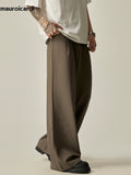 Ouzey Spring Autumn Long Loose Casual Black Baggy Wide Leg Pants Men with Colorful Buttons Luxury Designer Emo Clothing