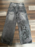 Ouzey 2024 The New American Retro Washed Wide-leg Jeans Female Y2K Hip-hop Street Jeans with A Drooping Waist in The Spring and Autumn