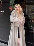 Ouzey Spring Winter Long Oversized Fluffy Thick Warm Soft Faux Mink Fur Coat Women Elegant Luxury Chic Furry Overcoat 2025