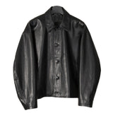 Ouzey Spring Autumn Cool Short Black Pu Leather Jacket Men Single Breasted Loose Casual Korean Fashion Clothes 2025