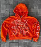 Ouzey dandys world 2025 American New Trend Who Cares Get Some Money Printed Zipper Sweater Men's and Women's Y2K Harajuku Hip Hop Goth Casual Coat