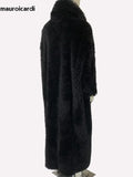 Ouzey Winter Oversized Thick Warm Soft Black Shaggy Maxi Faux Fur Coat Women Loose Casual Floor Length Furry Overcoat 2025