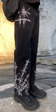 Ouzey 90s Streetwear Gothic Punk Graphic Print High Waist Baggy Jeans Mens Womens Y2k Streetwear Black Straight Casual Denim Trousers Harajuku Hot