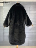 Ouzey Winter Long Black Oversized Shaggy Warm Fluffy Faux Fur Coat Women Pockets Loose Casual Luxury Korean Fashion 2025