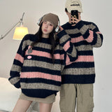 Ouzey Autumn and winter couple wear cartoon pullover sweaters for men and women, college style casual sweaters, high-end y2k clothing