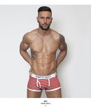 Ouzey 2024 New Men Boxers Shorts Male  stripe U convex Underpants Breathable Underwear