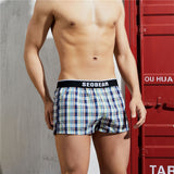 Ouzey  Cyber Monday Sales High Quality Men's Plaid Boxer Shorts Cotton Underwear Men Classic Style Underwear Boxers Loose Panties Sleep Home Wear