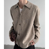 Ouzey 2024 Autumn New Trendy Knitted Sweater Cardigan Jacket Loose-Fit V-Neck Pullover Soft And Supple For Men And Women