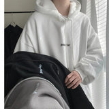 Ouzey Men's hooded sweatshirt spring and autumn Korean style trendy loose and versatile ins trendy brand handsome plus size y2k tops