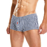 Ouzey Cotton Men's Boxers Classic Plaid Boxer Shorts Mens Underwear Panties Home Shorts Sleep Lounge Pajama Shorts