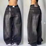 Ouzey dandys world Retro Punk Function Wind Multi-Pocket Washed Loose Jeans Y2K New Harajuku Hip Hop Gothic High Street Boy Joker Wide-Leg Pants