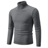 Ouzey 2024 Autumn/Winter Solid Color Polo/Turtle Neck Sweater Men Fashionable Simple Casual Knitted Top Trendy Youth Base Layer Top