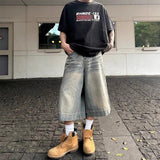 Ouzey 90s Streetwear American Street Casual Style Retro Harajuku Nostalgic Light Colored Wide Leg Washed Summer Versatile Super Loose Trendy Jeans