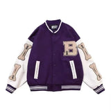 Ouzey dandys world American retro letter embroidery flocking Y2K street hip-hop baseball uniform jacket female 2025 new college style couple outfit