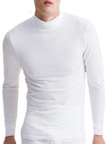 Ouzey - Mens High Collar Thermal Plain Shirts Warm Tee Tops Underwear Slim Fit T ShirtsA