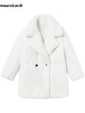 Ouzey Spring Winter Oversized Purple Warm White Faux Fur Coat Women Double Breasted Loose Casual Soft Fluffy Jacket 2025